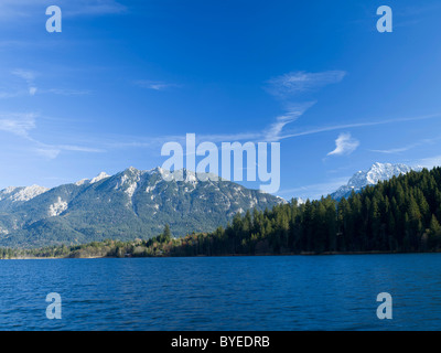 Barmsee lake with the Karwendel mountain range, Bavaria, Germany, Europe Stock Photo