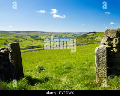 Gouthwaite Reservoir from Silver Hill, Nidderdale, North Yorkshire Stock Photo