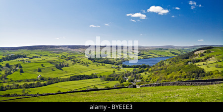 Gouthwaite Reservoir from Silver Hill, Nidderdale, North Yorkshire Stock Photo