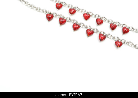 Heart Jewelry isolated on white with copy space Stock Photo