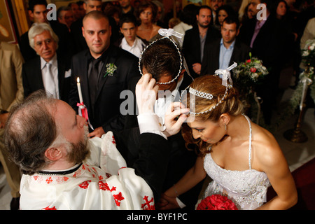 Greek Orthodox wedding in Athens Greece Stock Photo