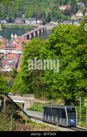 Heidelberg, modern funicular railway, Baden-Wurttemberg, Germany Stock Photo