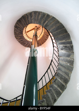 Spiral staircase in a lighthouse Stock Photo