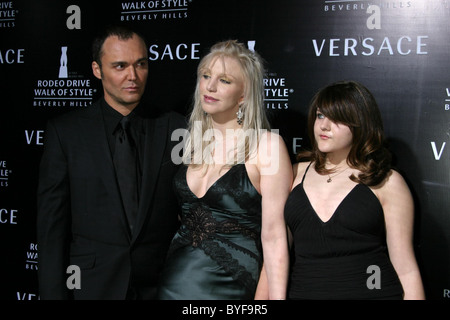 David LaChapelle, Courtney Love, Frances Bean Cobain Rodeo Drive Walk of Style Award held at the Beverly Hills City Hall - Stock Photo