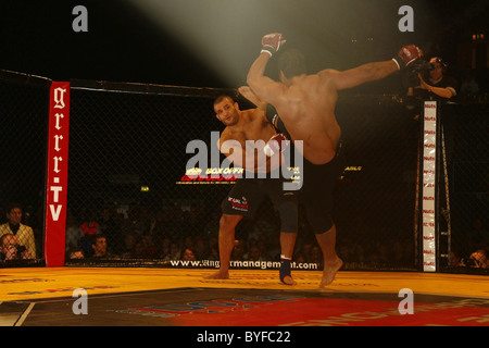 Mostapha Al Turk Cage Rage fighting at Wembley Arena London, England - 10.02.07 Stock Photo