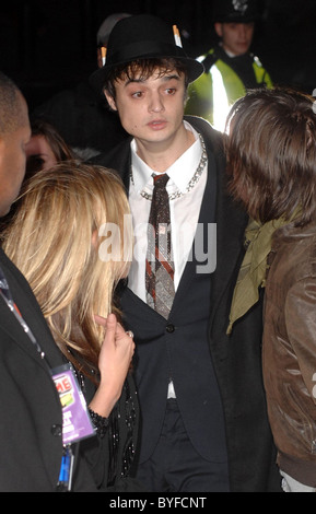 Kate Moss and Pete Doherty NME Awards 2007 at the Hammersmith Palais on Shepherds Bush Road - Arrivals London, England - Stock Photo