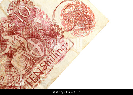 Old ten shilling note Stock Photo