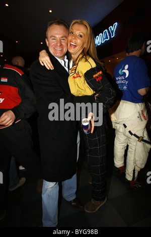 Bobby Davro and Rissy Mitchell Celebrity Go-Karting at 'The Race Way' in aid of The National Austistic Society' London, England Stock Photo