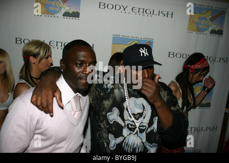 Tyrese Gibson with singer Akon Body English night club inside the Hard Rock Hotel Las Vegas, Nevada - 18.02.07 Stock Photo