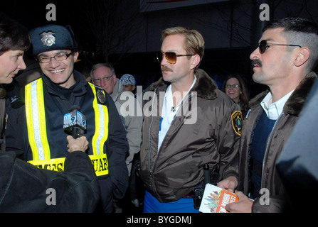 Thomas Lennon as Jim Dangle and Ben Garant as Travis Junior Cast members of 'Reno 911!' at Times Square New York City, USA - Stock Photo