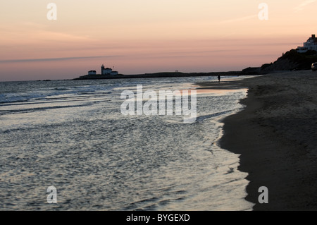 Beach at sunset at Watch Hill Rhode Island Stock Photo