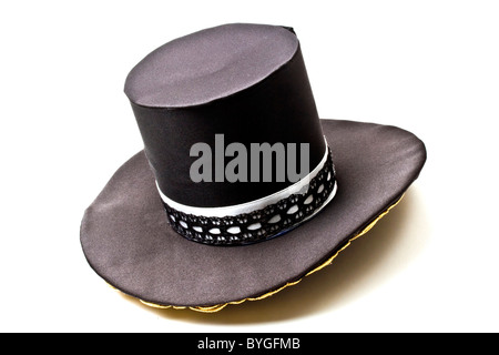 Black top hat isolated on white background Stock Photo - Alamy