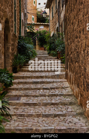 Steps up alley in old town Stock Photo