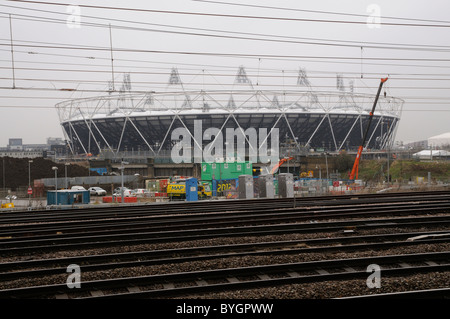 The 80,000 seater stadium in the London 2012 Olympic Park Stratford east London England nearing completion in February 2012 Stock Photo