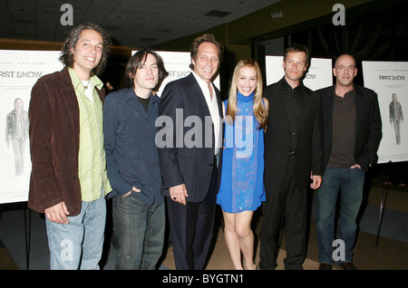 Hawk Ostby, Mark Fergus, William Fichtner, Piper Perabo, Guy Pearce and Bob Yari The Los Angeles premiere of 'First Snow' at Stock Photo