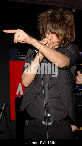 The Horrors play a free show and sign copies of their debut album 'Strange House,' released today at Virgin Megastore London, Stock Photo