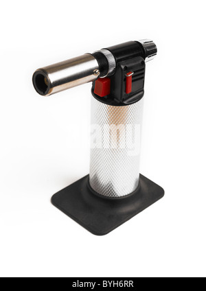 Chefs Blowtorch on White Background Stock Photo