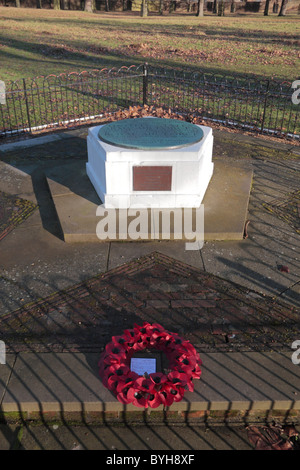 Memorial marker to the United States Army Air Forces WWII base in Bushy Park, West London, UK. Stock Photo