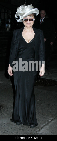 Yoko Ono Sir Elton John's 60th birthday party held at Cathedral Church of St. John the Divine - Departures New York City, USA - Stock Photo