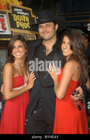 Electra Avellan, Robert Rodriguez and Elise Avellan premiere of 'Grindhouse' at The Orpheum Theatre - arrivals Los Angeles, Stock Photo