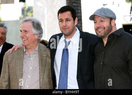 HENRY WINKLER ADAM SANDLER KEVIN JAMES ADAM SANDLER HONORED WITH A STAR ON THE HOLLYWOOD WALK OF FAME HOLLYWOOD LOS ANGELES Stock Photo