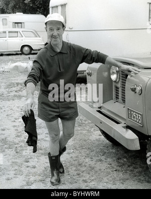 STAN LAUREL (1890-1965) English comedy film actor who worked with Oliver Hardy, here on holiday in France about 1960 Stock Photo