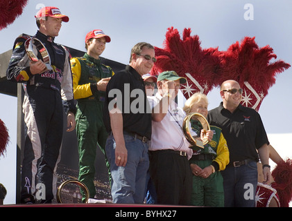 Robert Doornbos, Will Power, Paul Tracy, Dale Jensen, Brad Yonover, Aussie Vineyards Team Las Vegas Grand Prix 2007 Champ Car Stock Photo