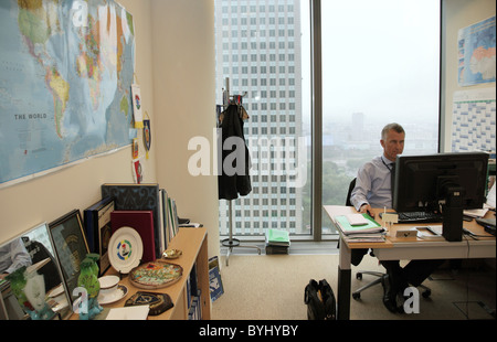 An Dutch staff member of FRONTEX in his office, Warsaw, Poland Stock Photo