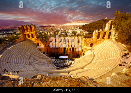 Odeon of Herodes Atticus, amphitheater on the slopes of the Acropolis, Athens Greece Stock Photo