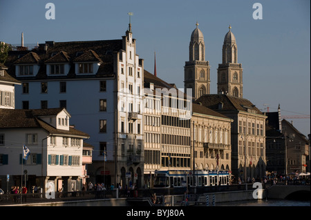 A view onto the Old Town, Zurich, Switzerland Stock Photo