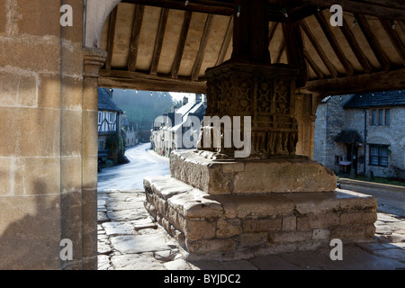 Castle Combe, The Market Cross , Wiltshire, UK Stock Photo