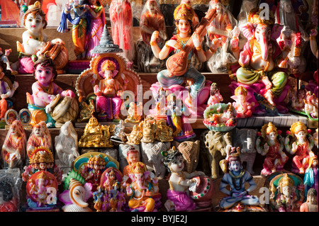 Indian religious statues on a market stall, Andhra Pradesh, India Stock Photo
