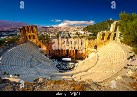 Odeon of Herodes Atticus, amphitheater on the slopes of the Acropolis, Athens Greece Stock Photo