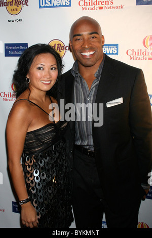 Tiki Barber and wife Ginny Hard Rock Cafe New York hosts charity event to benefit the Childrens Miracle Network held at Hard Stock Photo