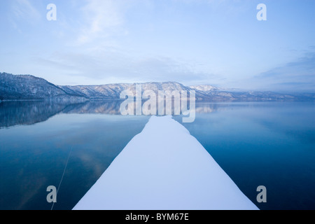 Towada Lake in Winter Stock Photo