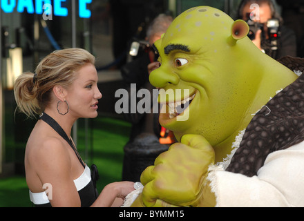 Cameron Diaz and Shrek 'Shrek the Third' UK film premiere held at the Odeon Leicester Square - Arrivals London, England - Stock Photo