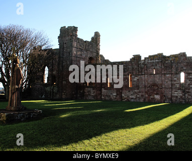 Two days on Holy Island, the island in winter. Stock Photo
