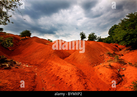 The incredible landscape in 'Kokkinopilos' (means 'Red Clay') in Preveza prefecture, Epirus, Greece Stock Photo