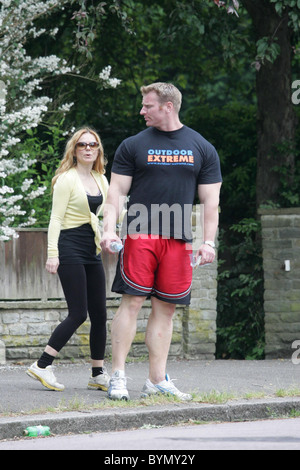 Geri Halliwell and her personal fitness trainer go to her local park to exercise London, England - 12.06.07 Stock Photo