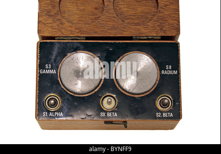 A lead storage box for school radioactive materials with trefoil symbol ...