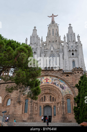 Sagrado Corazón Church Mount Tibidabo Barcelona Spain Stock Photo