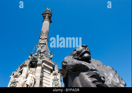 Monument a Colom Monument to Christopher Columbus Stock Photo