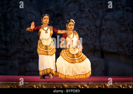 Mamallapuram dance festival 2011.  A month long celebration of Classical and Folk dance from all parts of India. Stock Photo