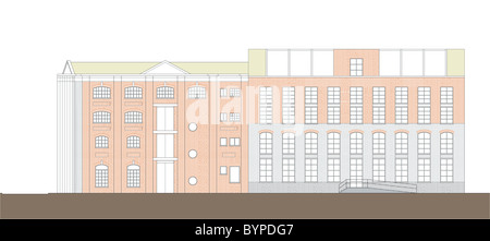 Architectural drawing of London building facades (vector) Stock Photo