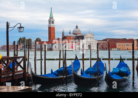 Gondola Station on Grand Canal, St Mark Square, Venice, Veneto, Italy Stock Photo
