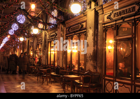 Cafe Florian with Christmas lights, Venice, Italy Stock Photo