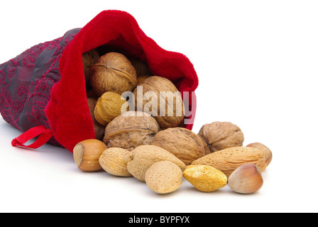 Nüsse im Sack - nuts in sack 01 Stock Photo