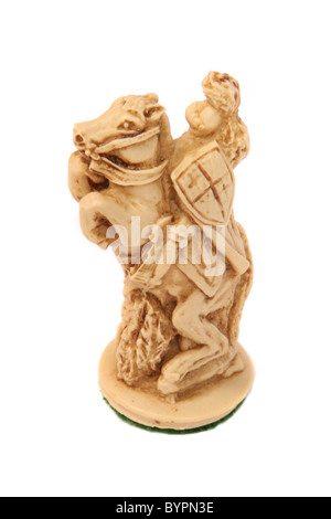 The white Knight from a chess set. Stock Photo