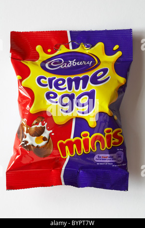 Packet of Cadbury creme egg minis isolated on white background - ready for Easter Stock Photo