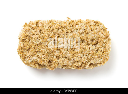 Breakfast Biscuit made from whole wheat isolated on white. Stock Photo